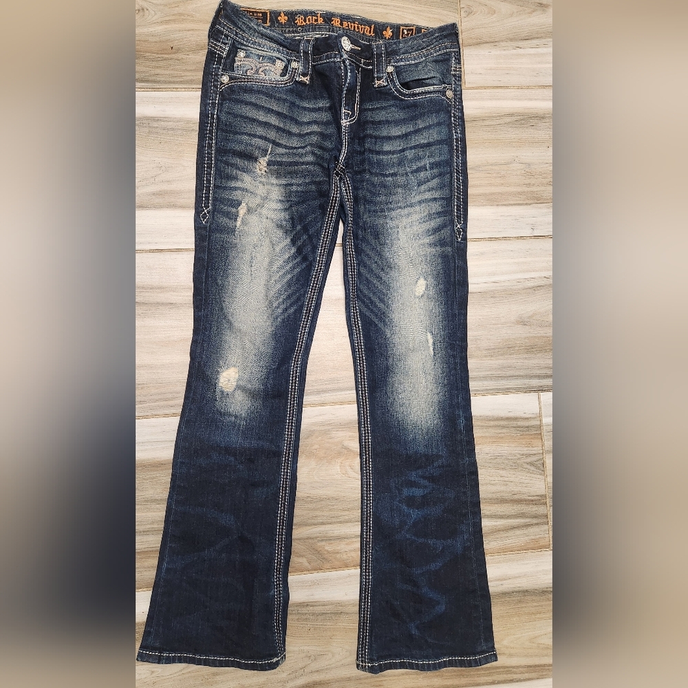 Rock Revival Drew Boot Cut Jeans Size 27